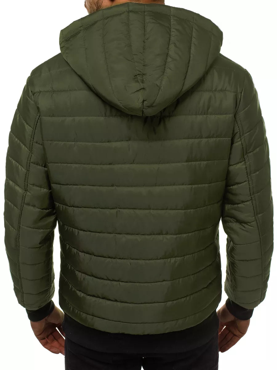 Men's spring - autumn jacket in green color Nosal