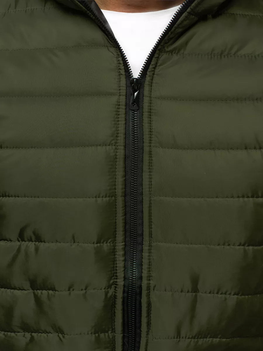 Men's spring - autumn jacket in green color Nosal