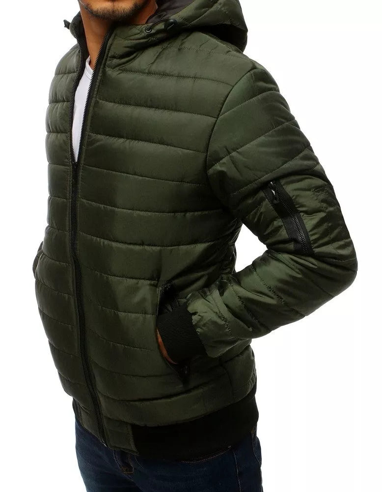Men's spring - autumn jacket in green color Nosal