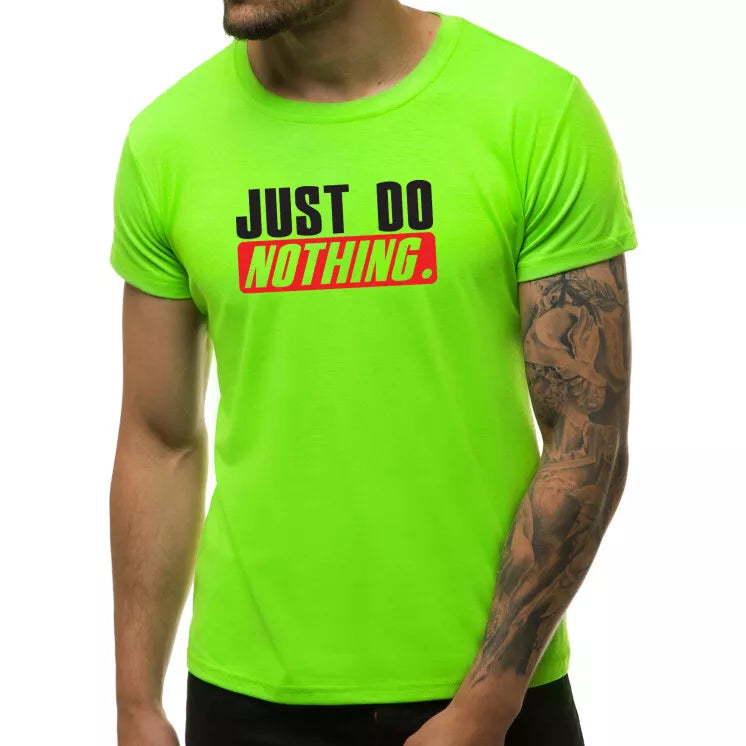 Green neon men's T-shirt Just do nothing