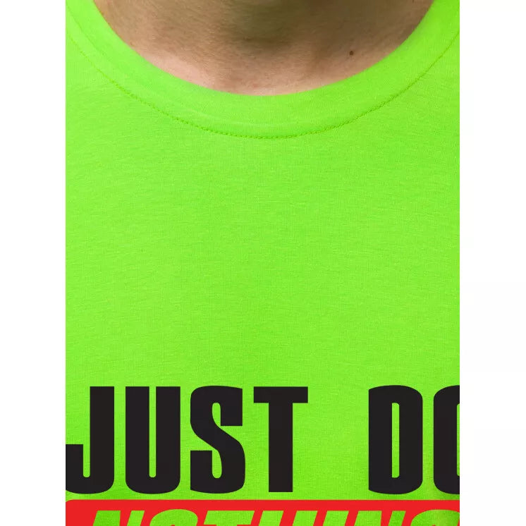 Green neon men's T-shirt Just do nothing