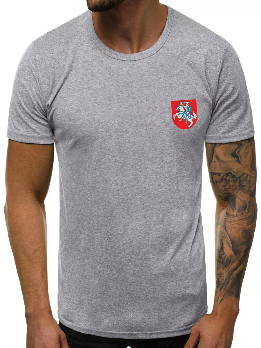 Men's gray T-shirt Coat of arms