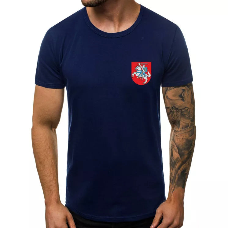 Navy blue men's T-shirt Coat of arms