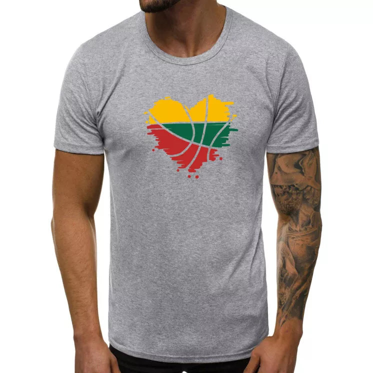 Grey men's T-shirt Heart