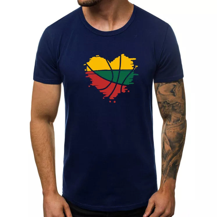 Dark blue men's T-shirt Heart
