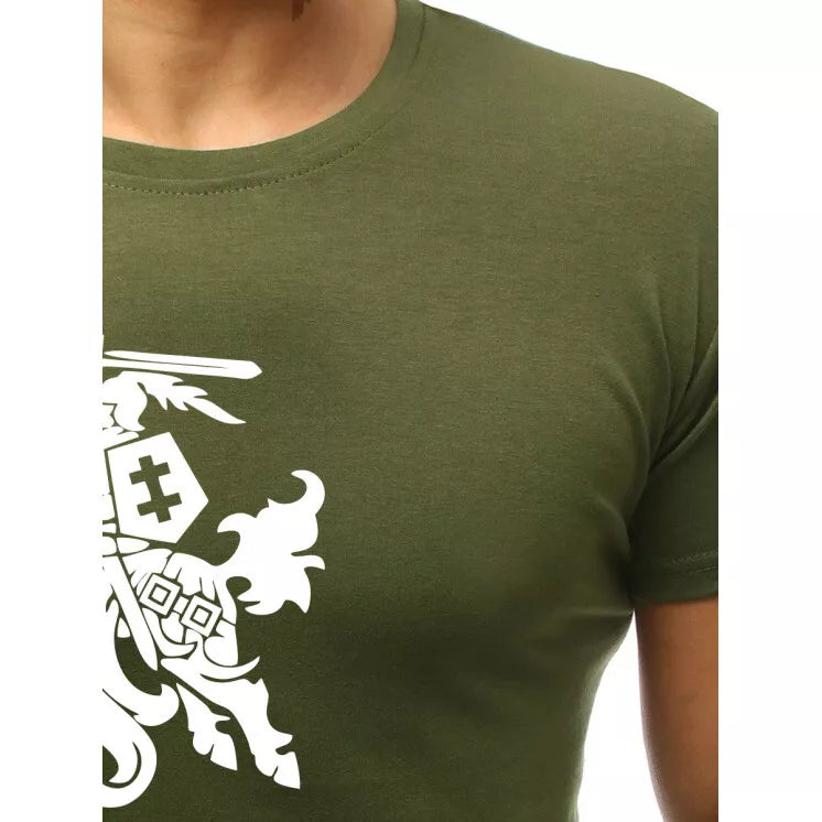 Khaki men's shirt VYTIS white