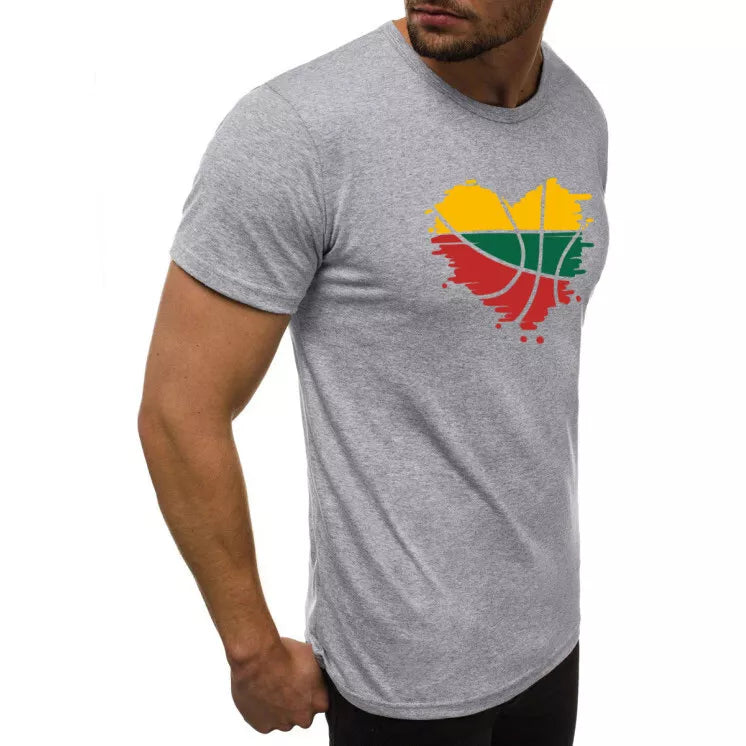 Grey men's T-shirt Heart