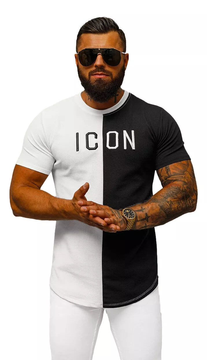 Men's black and white T-shirt Icon