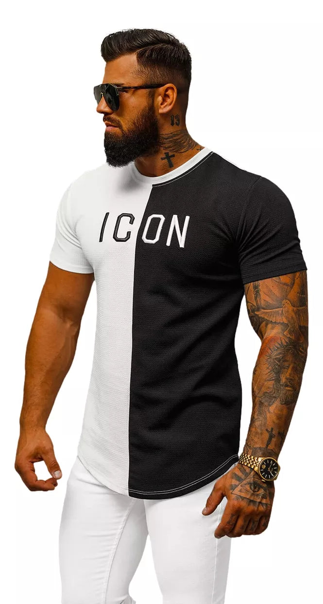 Men's black and white T-shirt Icon