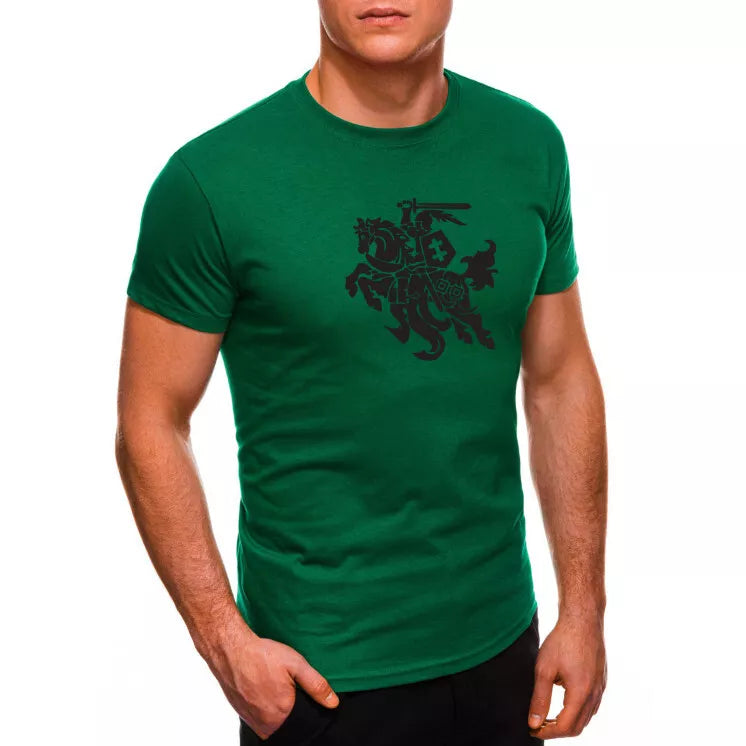 Green men's T-shirt VYTIS black