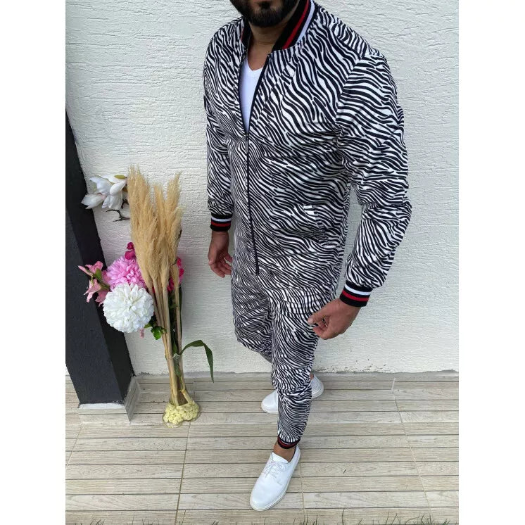 Men's zebra-patterned casual set Nevada