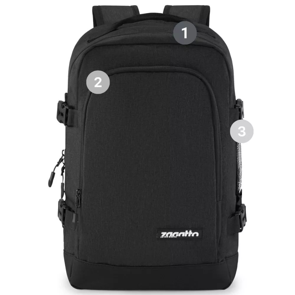 Black backpack Oben