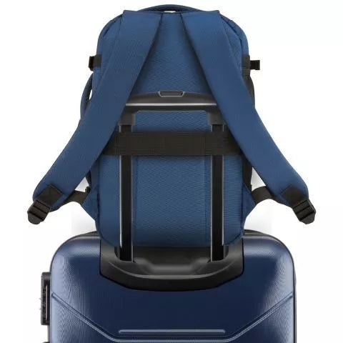 Blue travel backpack Airplane