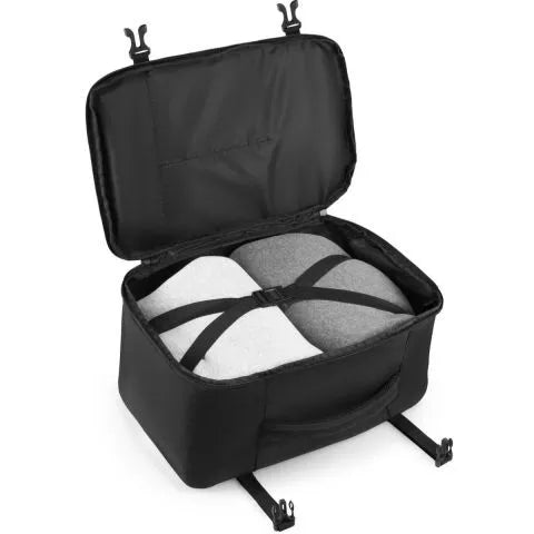 Black travel backpack Airplane