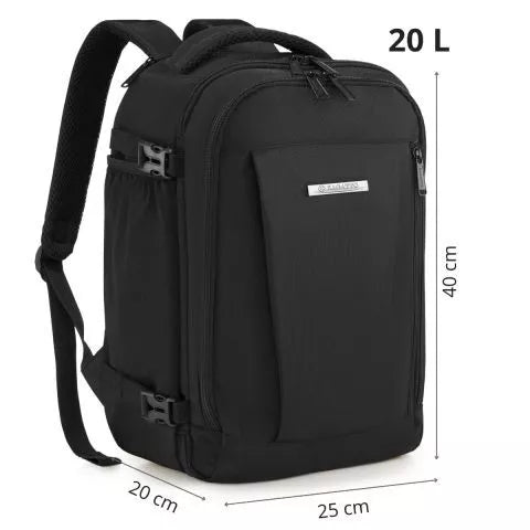 Black travel backpack Airplane