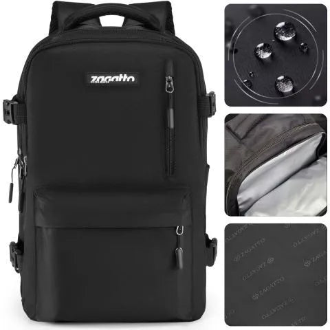 Black travel backpack