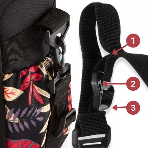 Black stroller bag with floral pattern Baby