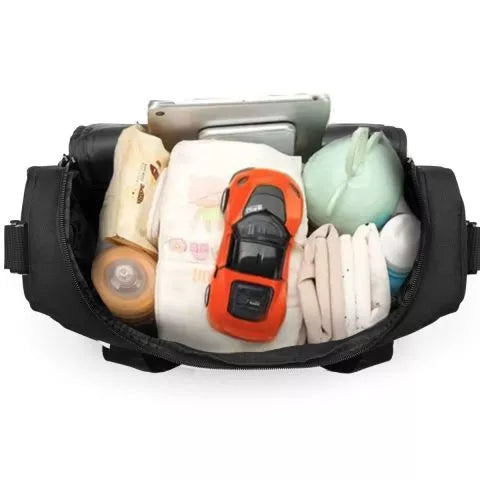 Black stroller bag with floral pattern Baby