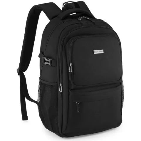 Wanderlust black travel backpack for airplanes