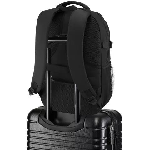 Wanderlust black travel backpack for airplanes