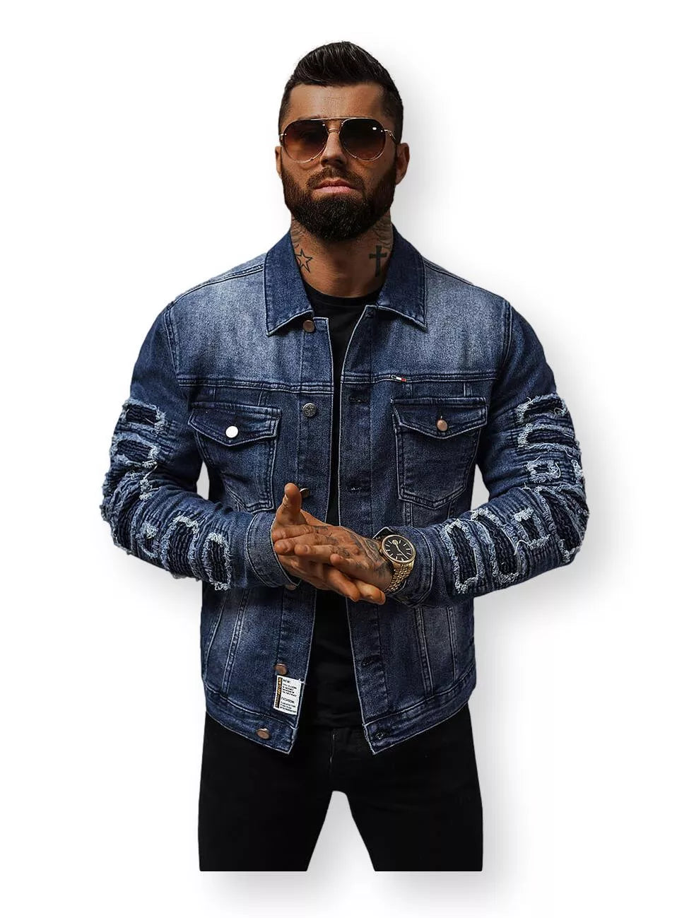 Blue denim jacket Roter