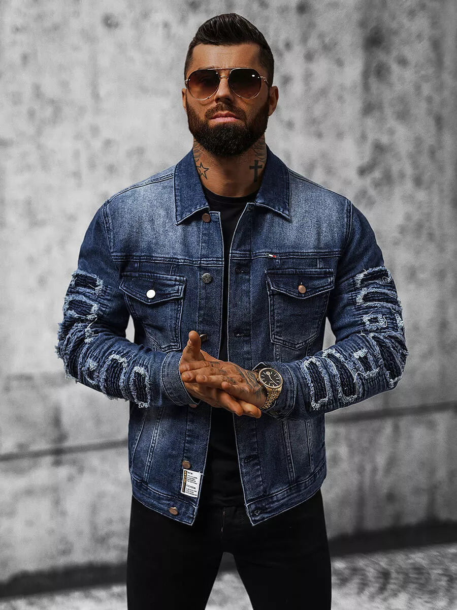 Blue denim jacket Roter