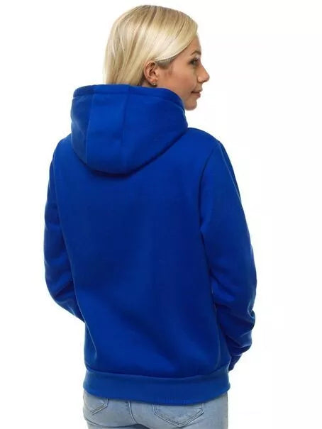 Blue women's hoodie No ProbLlama