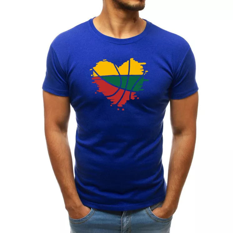 Blue men's T-shirt Heart
